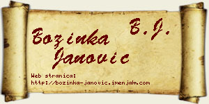 Božinka Janović vizit kartica